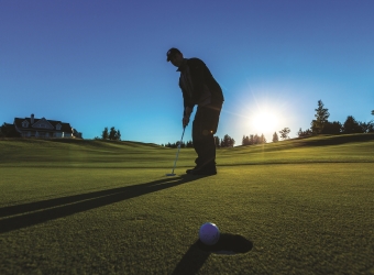 Golfer silhouette at Grand Traverse Resort and Spa